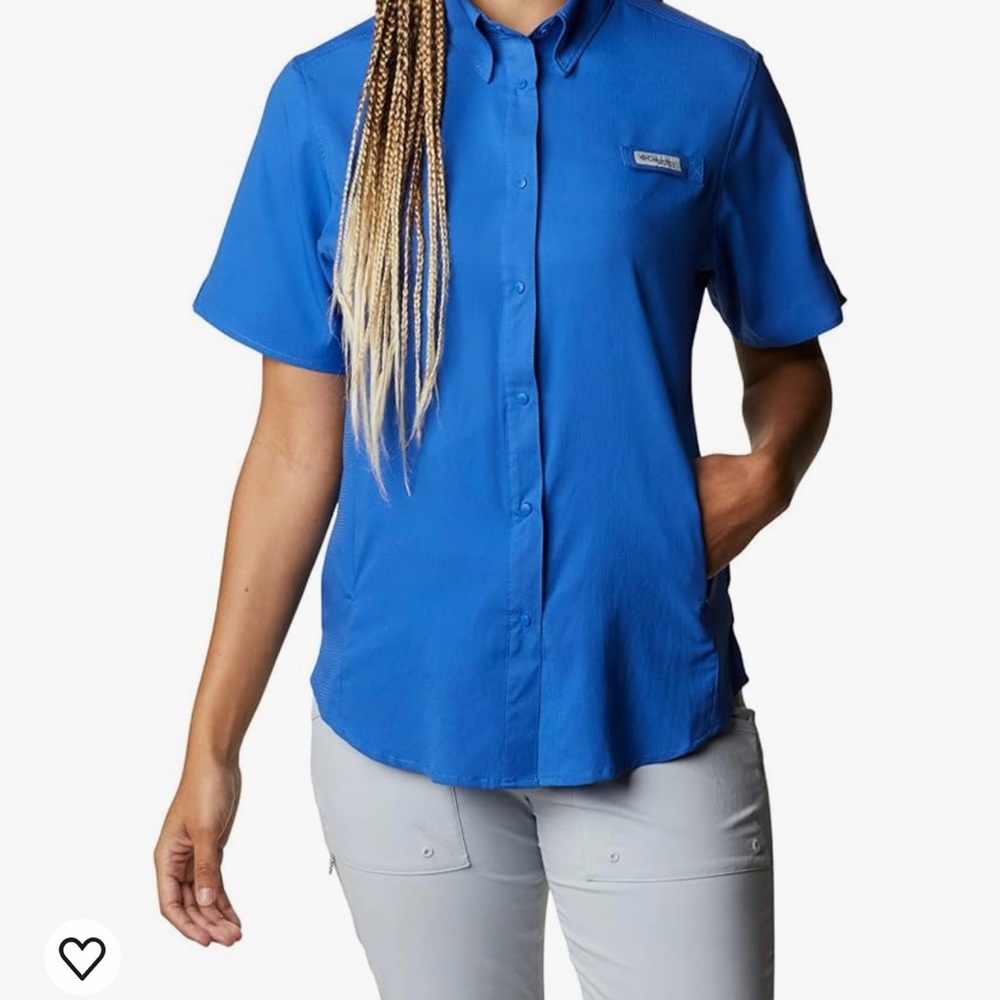 Columbia Women's Tamiami Short Sleeve Shirt-Blue